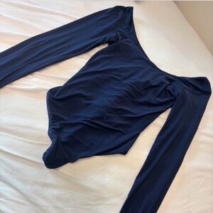Aerie Navy Long Sleeve Bodysuit
